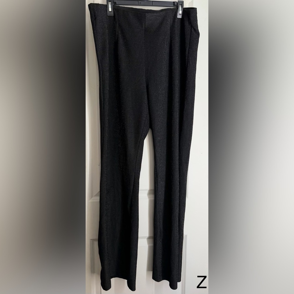 Torrid net Black Women's dressy metallic glitter wide leg pants‎ 2x 18/20 formal